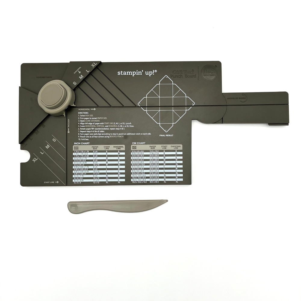 Stampin Up Gift Box and Bag Punch Board Set of 2 Paper Craft Scoring Tool - Picture 3 of 11